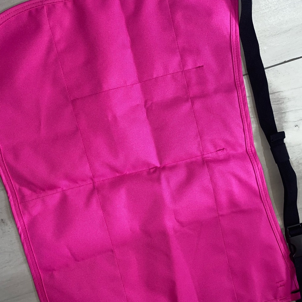 Bright Hot Pink Quilted Tote/Organizer with Black Strap